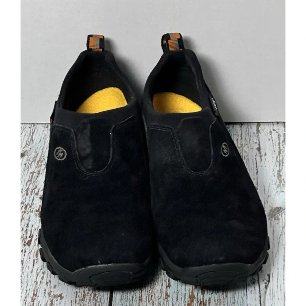 Merrell jungle Moc Size (4) Youth Junior Black Merrell Slip On Shoes Rubber Sole